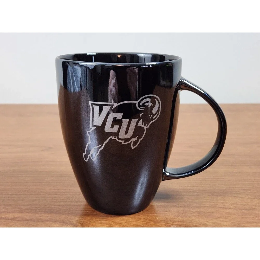 Virginia Commonwealth University Rams Black Ceramic Coffee Mug ~ Never Used